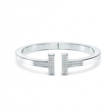 Bransoletka Tiffany w kształcie kwadratu z srebra próby 925 z diamentami