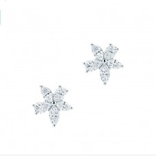 Kolczyki Tiffany Victoria Mixed Cluster ze srebra 925 z diamentami