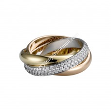 Pierścionek Trinity De Cartier z białego/żółtego/różowego złota z diamentami