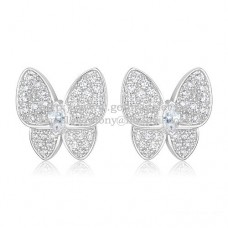 Kolczyki Van Cleef Arpels Flying Two Butterflies z białego złota z diamentami