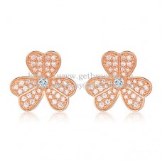 Kolczyki Van Cleef Arpels Frivole z różowego złota z diamentami Kolczyki Van Cleef Arpels Frivole z różowego złota z diamentami
