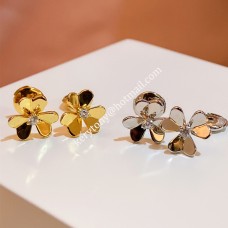 Kolczyki Van Cleef Arpels Frivole Mini z żółtego/białego/różowego złota z diamentem Kolczyki Van Cleef Arpels Frivole Mini z żółtego/białego/różowego złota z diamentem