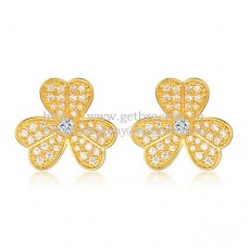 Kolczyki Van Cleef Arpels Frivole z żółtego złota z diamentami Kolczyki Van Cleef Arpels Frivole z żółtego złota z diamentami