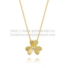 Naszyjnik Van Cleef Arpels Frivole z żółtego złota z okrągłymi diamentami