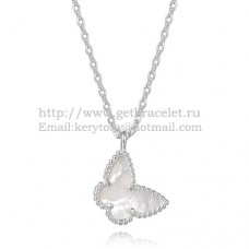 Van Cleef Arpels Lucky Alhambra Butterfly Necklace Białe złoto z białą masą perłową Van Cleef Arpels Lucky Alhambra Butterfly Necklace Białe złoto z białą masą perłową