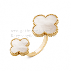 Van Cleef Arpels Magic Alhambra między pierścieniem na palec żółte złoto i białe złoto