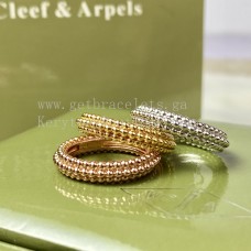 Pierścionek z perłami Van Cleef Arpels Perlee 3 rzędy żółtego/różowego/białego złota