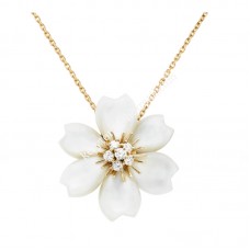 Zawieszka Van Cleef Arpels Rose de Noel z żółtego złota z diamentami i masą perłową w Kanadzie