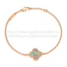 Bransoletka Van Cleef Arpels Sweet Alhambra z różowego złota z szarą masą perłową