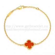 Bransoletka Van Cleef Arpels Sweet Alhambra z żółtego złota z masą perłową i karneolem