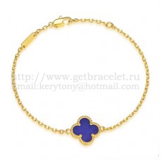 Bransoletka Van Cleef Arpels Sweet Alhambra z żółtego złota z masą perłową i kamieniem lapis lapis lazur