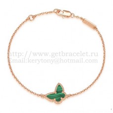 Bransoletka Van Cleef Arpels Sweet Alhambra Butterfly z różowego złota z masą perłową i kamieniem lapis lapis lazur