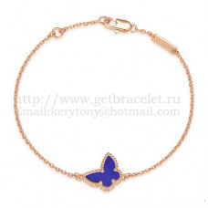 Bransoletka Van Cleef Arpels Sweet Alhambra Butterfly z różowego złota z masą perłową malachitową