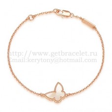 Bransoletka Van Cleef Arpels Sweet Alhambra Butterfly z różowego złota z białą masą perłową