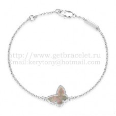 Bransoletka Van Cleef Arpels Sweet Alhambra Butterfly z białego złota z szarą masą perłową