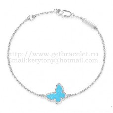Bransoletka Van Cleef Arpels Sweet Alhambra Butterfly z białego złota z turkusową masą perłową