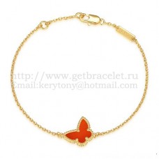 Bransoletka Van Cleef Arpels Sweet Alhambra Butterfly z żółtego złota z masą perłową i karneolem