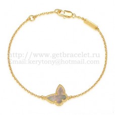 Bransoletka Van Cleef Arpels Sweet Alhambra Butterfly z żółtego złota z szarą masą perłową