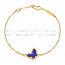 Bransoletka Van Cleef Arpels Sweet Alhambra Butterfly z żółtego złota z masą perłową i kamieniem lapis lapis lazur