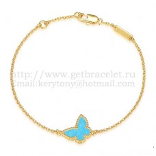 Bransoletka Van Cleef Arpels Sweet Alhambra Butterfly z żółtego złota z turkusową masą perłową