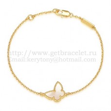 Bransoletka Van Cleef Arpels Sweet Alhambra Butterfly z żółtego złota z białą masą perłową