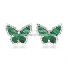 Kolczyki Van Cleef Arpels Sweet Alhambra Butterfly z białego złota z masą perłową malachitową Kolczyki Van Cleef Arpels Sweet Alhambra Butterfly z białego złota z masą perłową malachitową