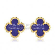 Kolczyki Van Cleef Arpels Sweet Alhambra z żółtego złota z masą perłową i kamieniem lapis lapis lazur