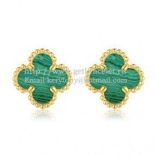 Kolczyki Van Cleef Arpels Sweet Alhambra z żółtego złota z masą perłową malachitową