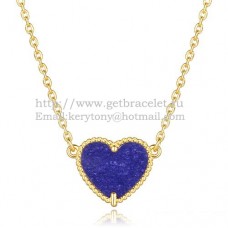 Wisiorek Van Cleef Arpels Sweet Alhambra w kształcie serca z żółtego złota z masą perłową i kamieniem lapis lapis lazur