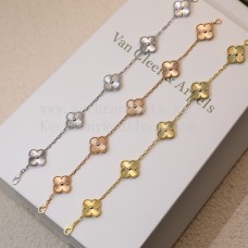 Bransoletka Van Cleef Arpels Alhambra 5 motywów giloszowanych żółte złoto/różowe złoto/białe złoto Bransoletka Van Cleef Arpels Alhambra 5 motywów giloszowanych żółte złoto/różowe złoto/białe złoto