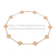Naszyjnik Van Cleef Arpels Alhambra Różowe złoto 10 motywów