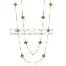 Naszyjnik Van Cleef Arpels Alhambra z żółtego złota, 10 motywów z masą perłową malachitową