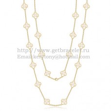Naszyjnik Van Cleef Arpels Alhambra z żółtego złota, 20 motywów z białą masą perłową