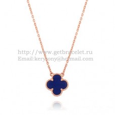 Wisiorek Van Cleef Arpels Alhambra z różowego złota z kamieniem lapis lapis z masy perłowej 15 mm