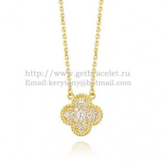 Wisiorek Van Cleef Arpels Alhambra z żółtego złota z diamentami