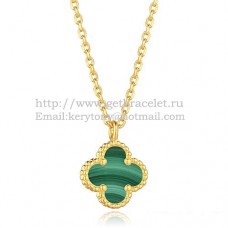 Wisiorek Van Cleef Arpels Sweet Alhambra z żółtego złota z masą perłową malachitową 9 mm
