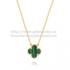 Wisiorek Van Cleef Arpels Alhambra z żółtego złota z masą perłową malachitową 15 mm