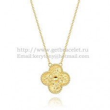 Wisiorek Van Cleef Arpels Alhambra z żółtego złota z okrągłymi diamentami