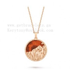 Długi naszyjnik Van Cleef Arpels Zodiaque Leonis z jaspisu w kolorze różowego złota Długi naszyjnik Van Cleef Arpels Zodiaque Leonis z jaspisu w kolorze różowego złota