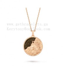 Długi naszyjnik Van Cleef Arpels Zodiaque Librae Obsydian w kolorze różowego złota Długi naszyjnik Van Cleef Arpels Zodiaque Librae Obsydian w kolorze różowego złota