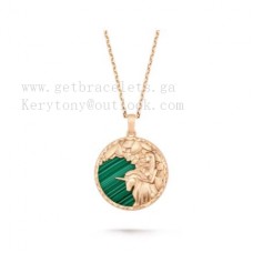 Długi naszyjnik Van Cleef Arpels Zodiaque Virginis Malachit z różowego złota Długi naszyjnik Van Cleef Arpels Zodiaque Virginis Malachit z różowego złota
