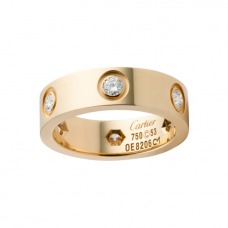 Pierścionek Cartier Love z różowego złota z 6 diamentami