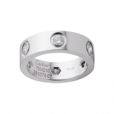Pierścionek Cartier Love z białego złota z 6 diamentami